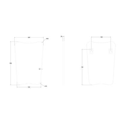 Delphine Curved Mirrors - 60x90cm