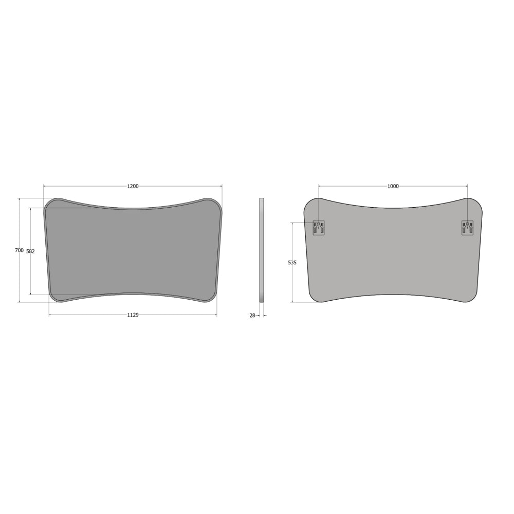 Delphine Curved Mirrors - 120x70cm