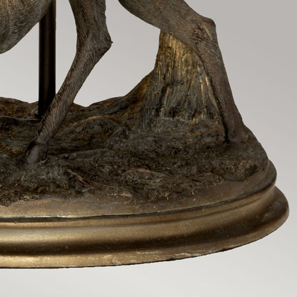 Amelia Light Table Lamp in Oval Shade Bronze Patina with Natural Shade