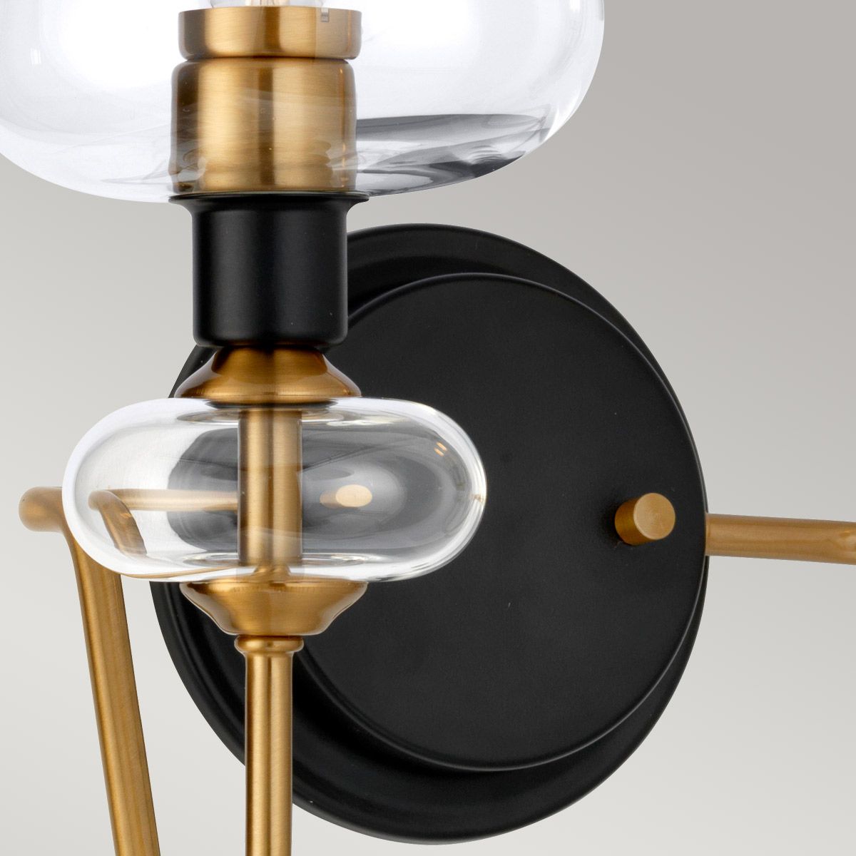Armand Light Wall Light in Aged Brass Plated & Charcoal Black Paint