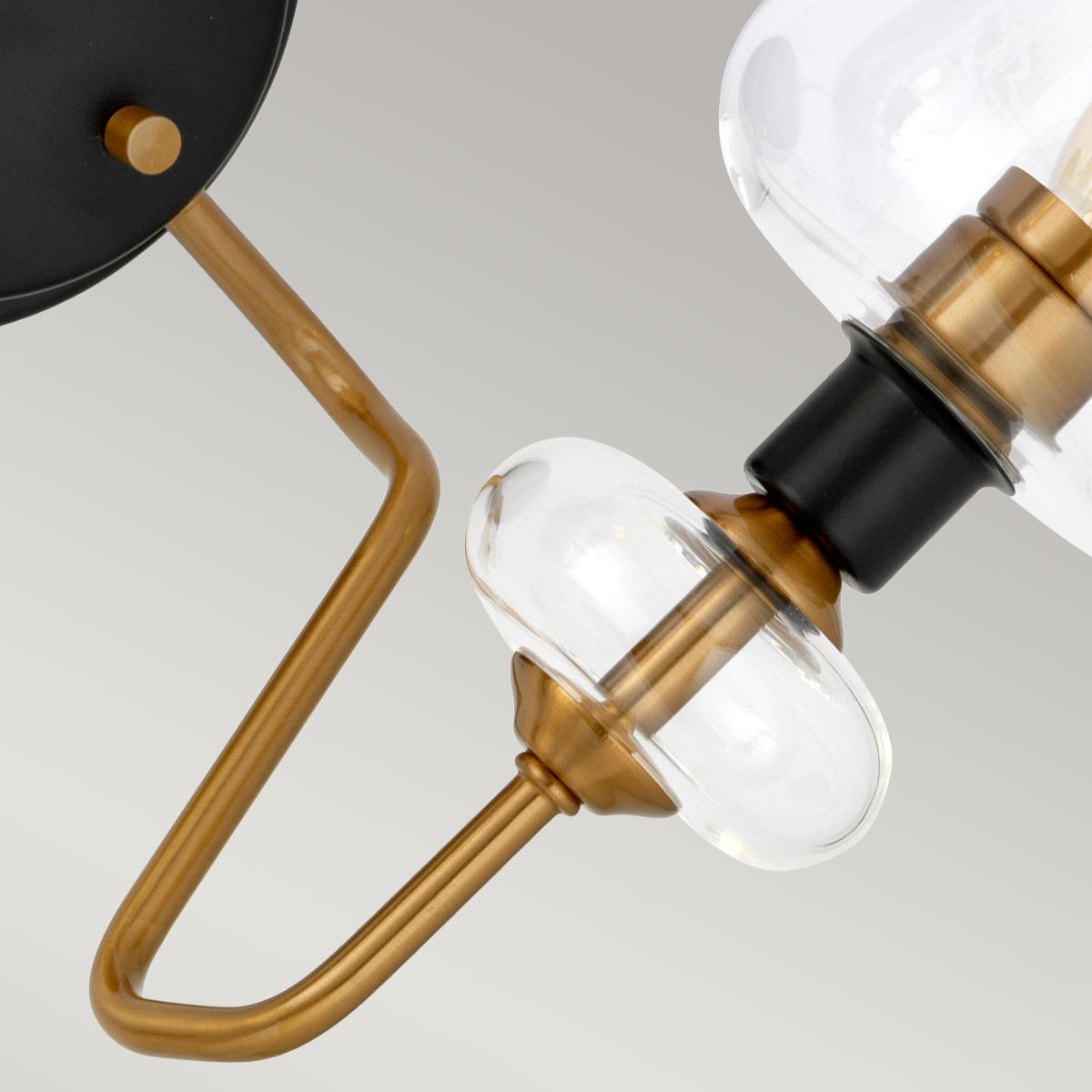 Armand Light Wall Light in Aged Brass Plated & Charcoal Black Paint