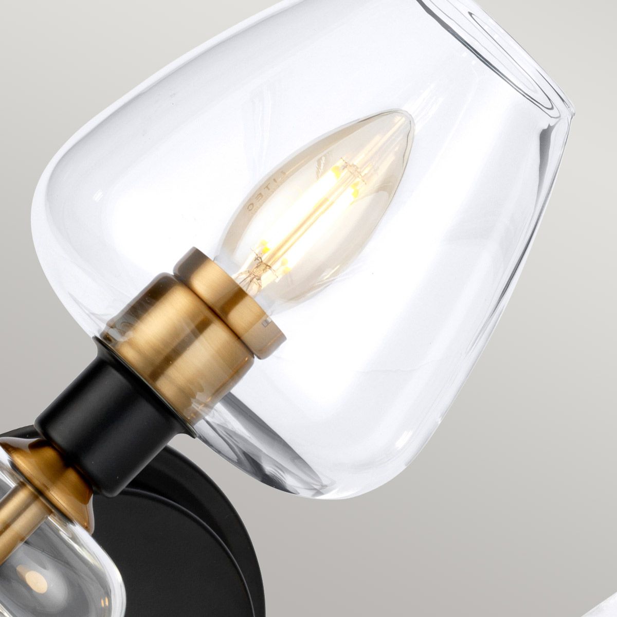 Armand Light Wall Light in Aged Brass Plated & Charcoal Black Paint