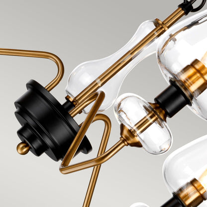 Armand Light Pendant in Aged Brass Plated & Charcoal Black Paint