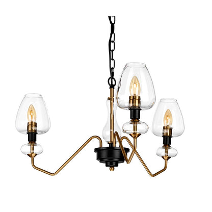 Armand Light Pendant in Aged Brass Plated & Charcoal Black Paint