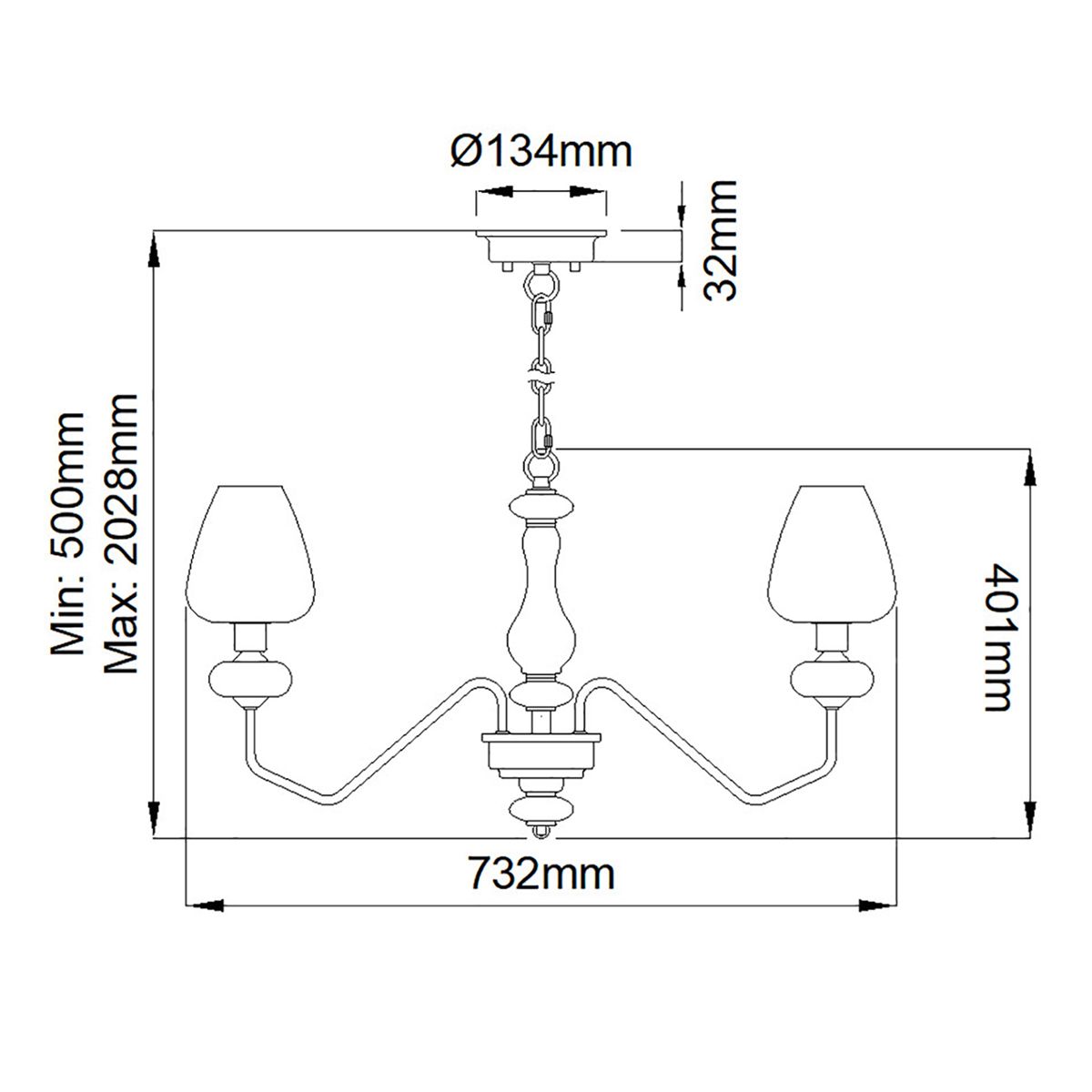 Armand Light Chandelier in Aged Brass Plated & Charcoal Black Paint