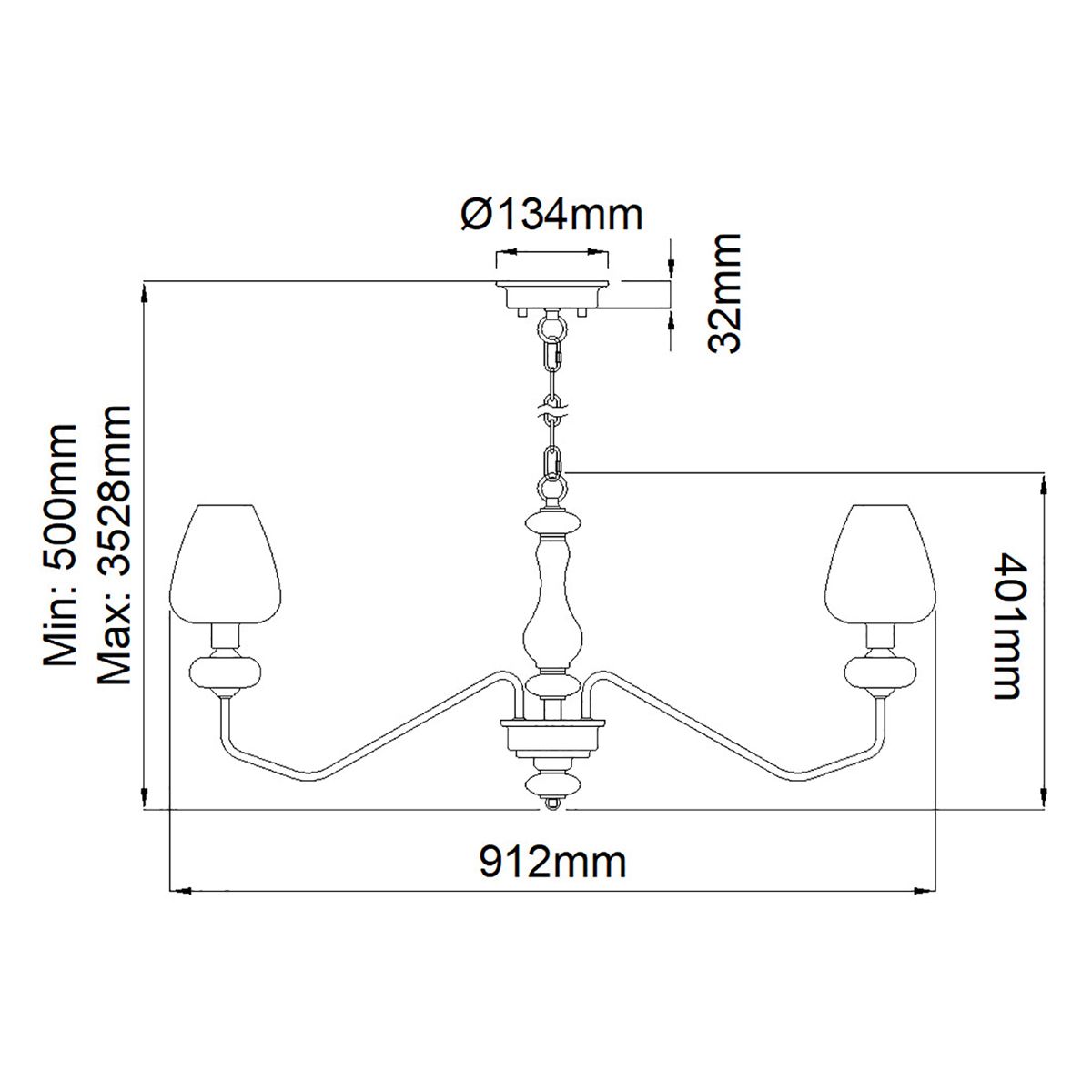 Armand Light Chandelier in Aged Brass Plated & Charcoal Black Paint