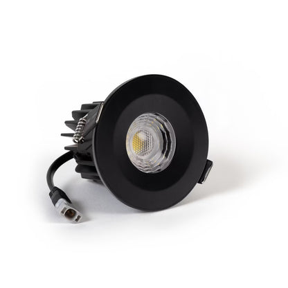 Soho Matt Black LED Downlights, Fire Rated, Fixed, IP65, CCT Switch, High CRI, Dimmable