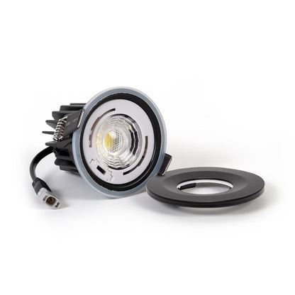 Soho Matt Black LED Downlights, Fire Rated, Fixed, IP65, CCT Switch, High CRI, Dimmable