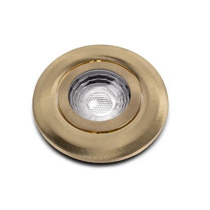 Soho Lighting Brushed Brass 3K Warm White Tiltable LED Downlights, Fire Rated, IP44, High CRI, Dimmable