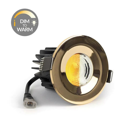 Soho Lighting Polished Brass CCT Dim To Warm LED Downlight Fire Rated IP65