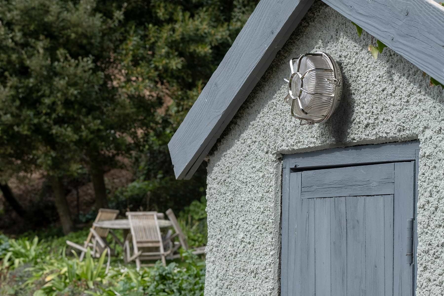 Soho Lighting Carlisle Web Prismatic Glass IP65 Outdoor & Bathroom Nickel Bulkhead Wall Light