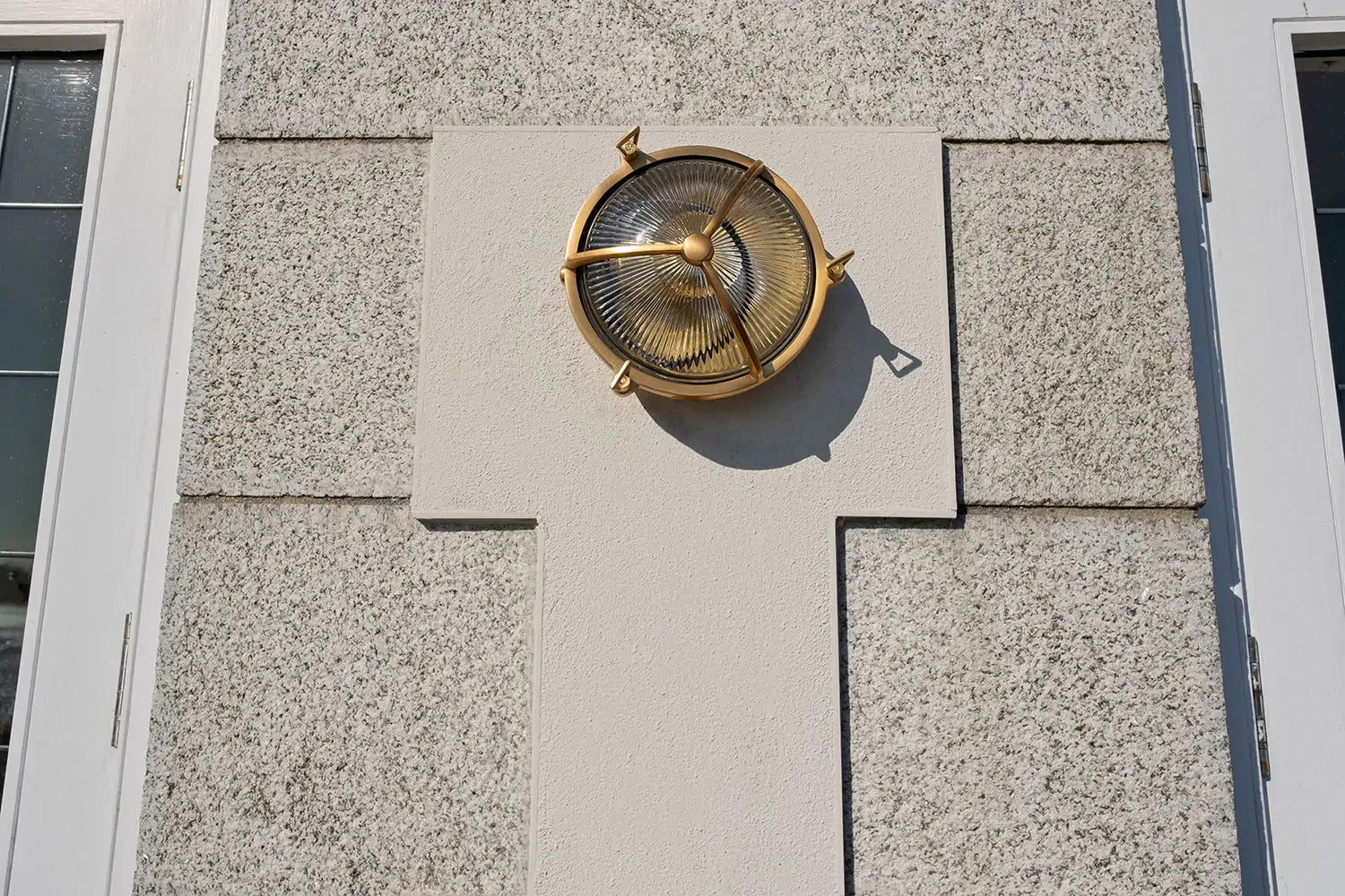 Soho Lighting Carlisle Trine IP65 Outdoor & Bathroom Lacquered Solid Brass Prismatic Glass Wall Light