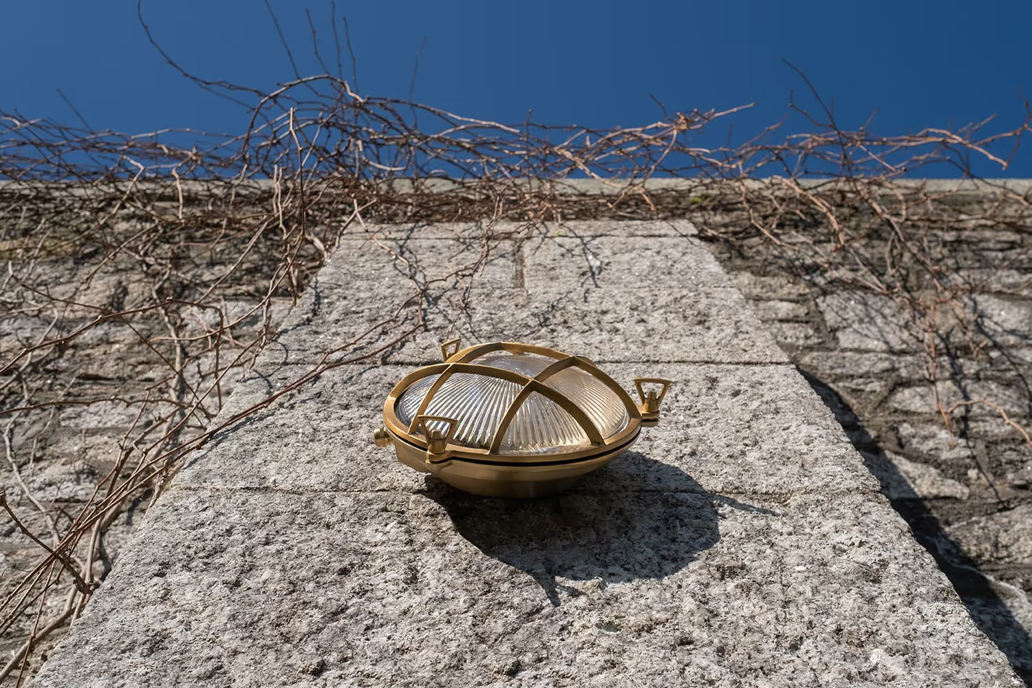 Soho Lighting Carlisle Grid Prismatic Glass IP65 Outdoor & Bathroom Laquered Solid Brass Bulkhead Wall Light
