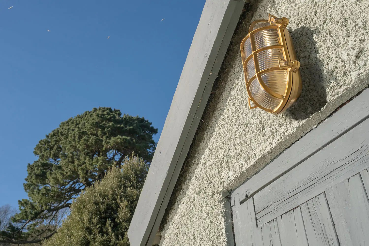 Soho Lighting Flaxman IP65 Outdoor & Bathroom Lacquered Solid Brass Bulkhead Wall Light