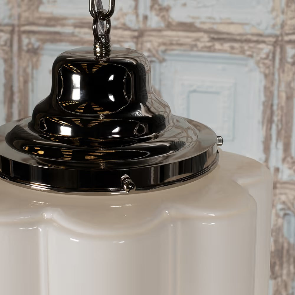 Soho Lighting Glasshouse Nickel Opal Pendant Light - The Schoolhouse Collection
