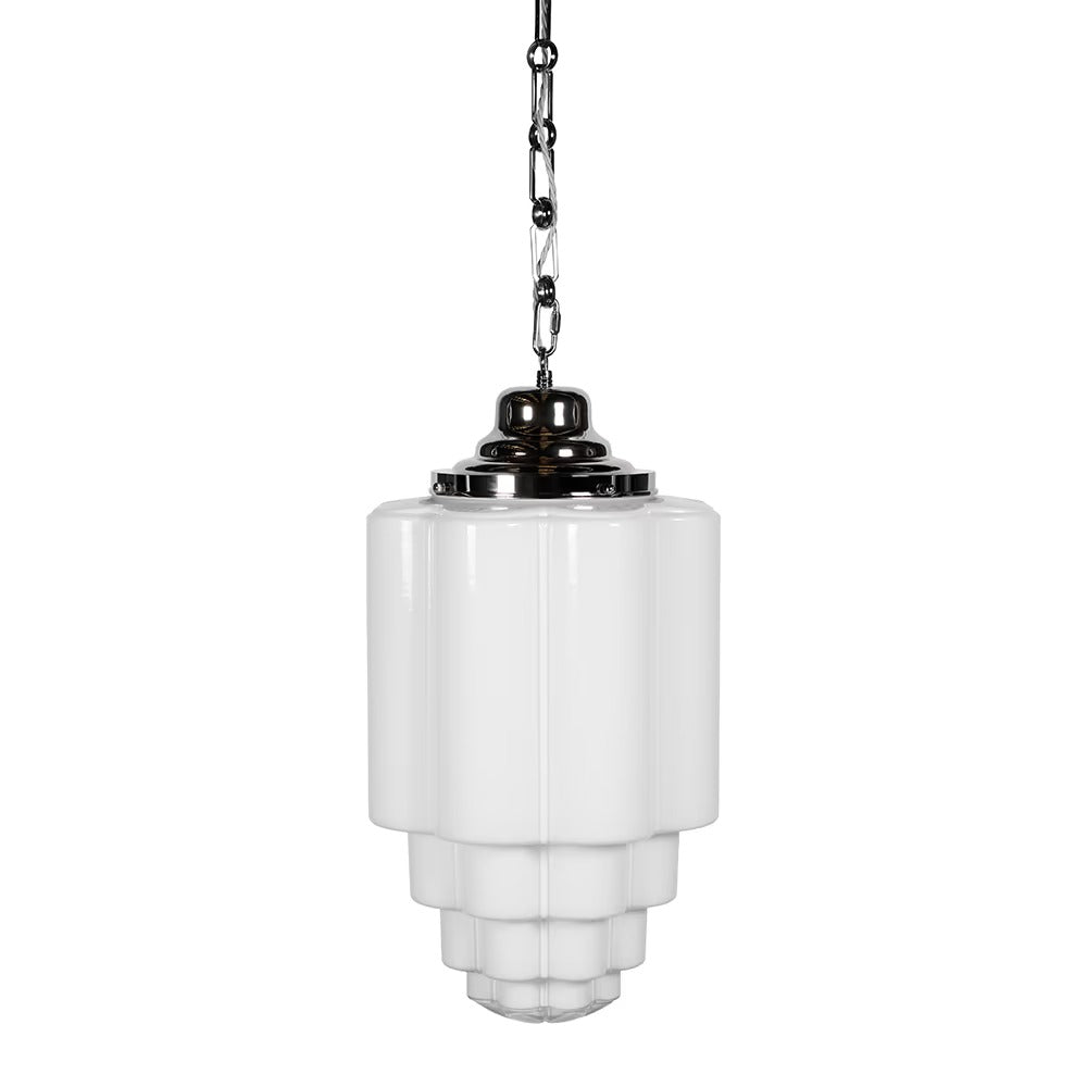 Soho Lighting Glasshouse Nickel Opal Pendant Light - The Schoolhouse Collection