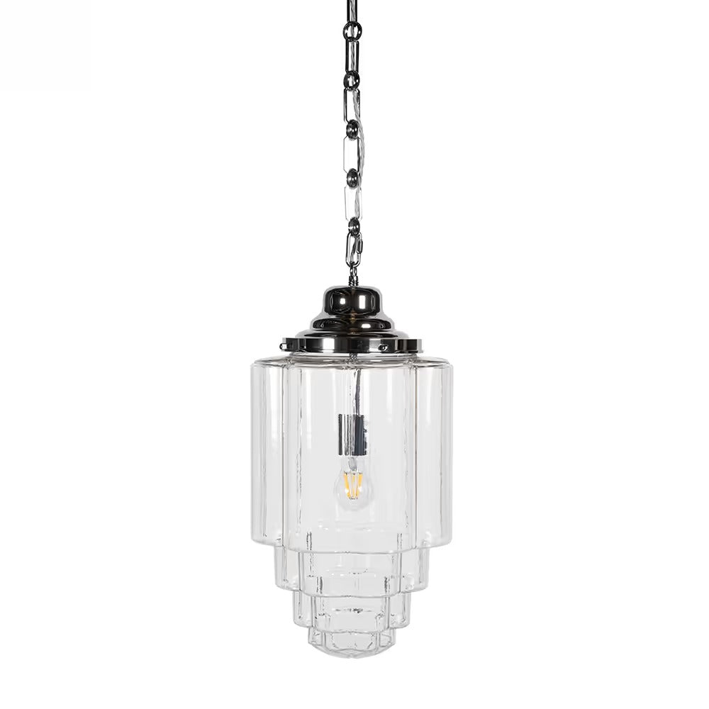 Soho Lighting Glasshouse Nickel Clear Pendant Light - The Schoolhouse Collection