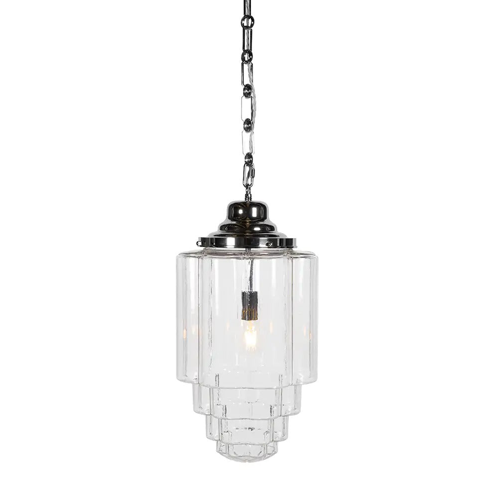 Soho Lighting Glasshouse Nickel Clear Pendant Light - The Schoolhouse Collection