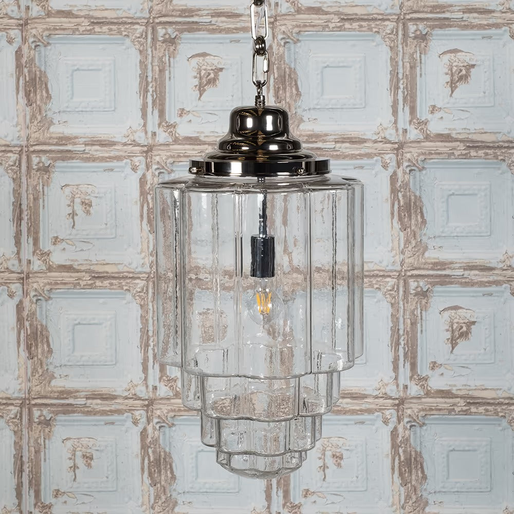 Soho Lighting Glasshouse Nickel Clear Pendant Light - The Schoolhouse Collection