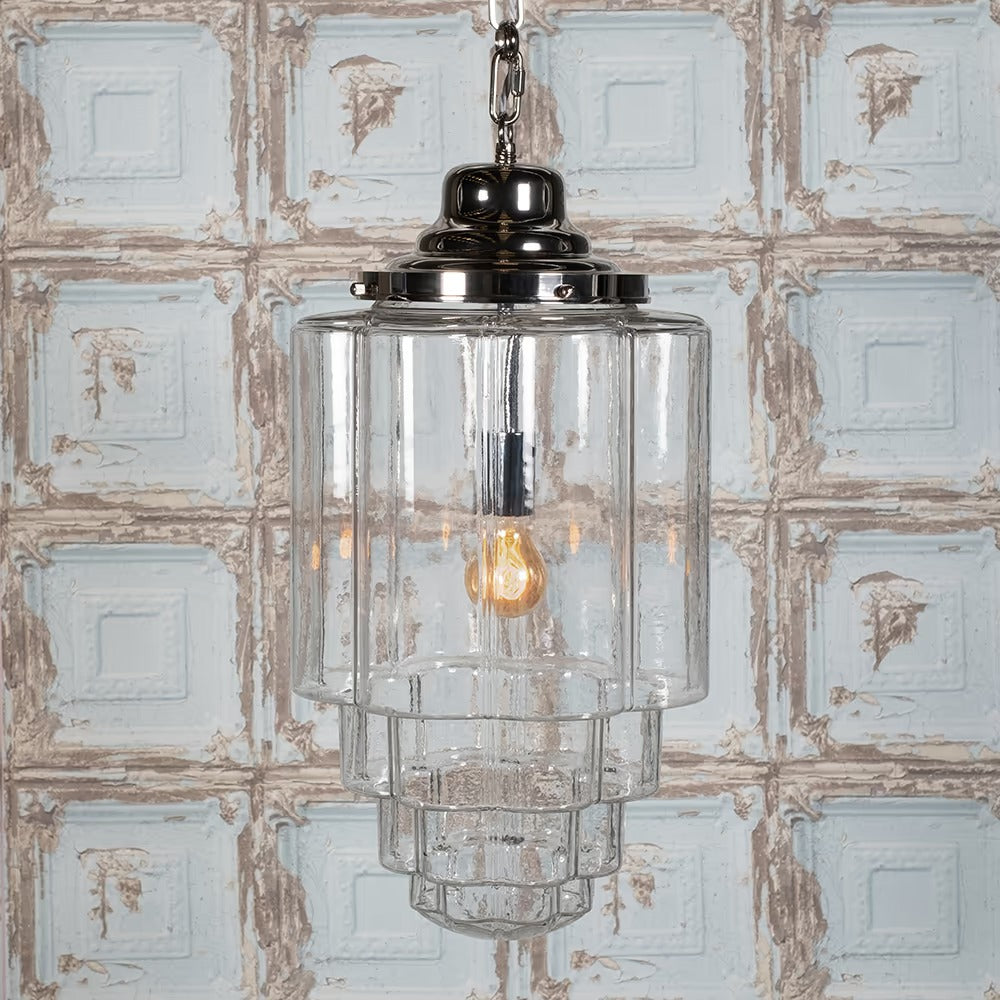 Soho Lighting Glasshouse Nickel Clear Pendant Light - The Schoolhouse Collection