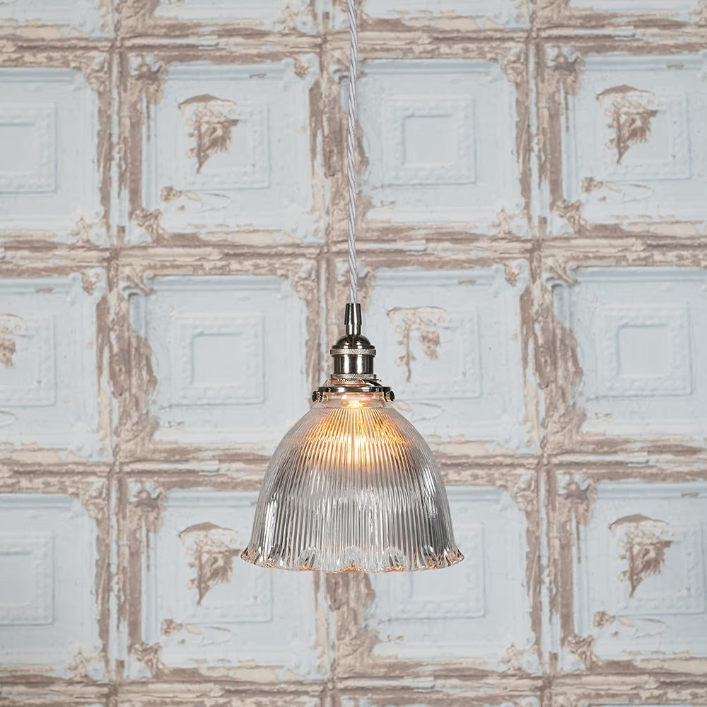 Soho Lighting D'Arblay Nickel Scalloped Prismatic Glass Dome Pendant Light - The French Collection