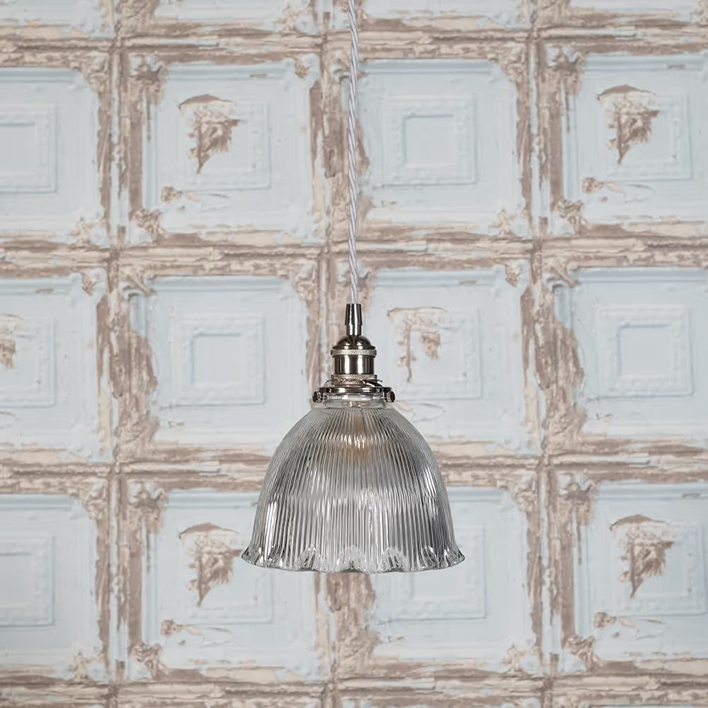 Soho Lighting D'Arblay Nickel Scalloped Prismatic Glass Dome Pendant Light - The French Collection