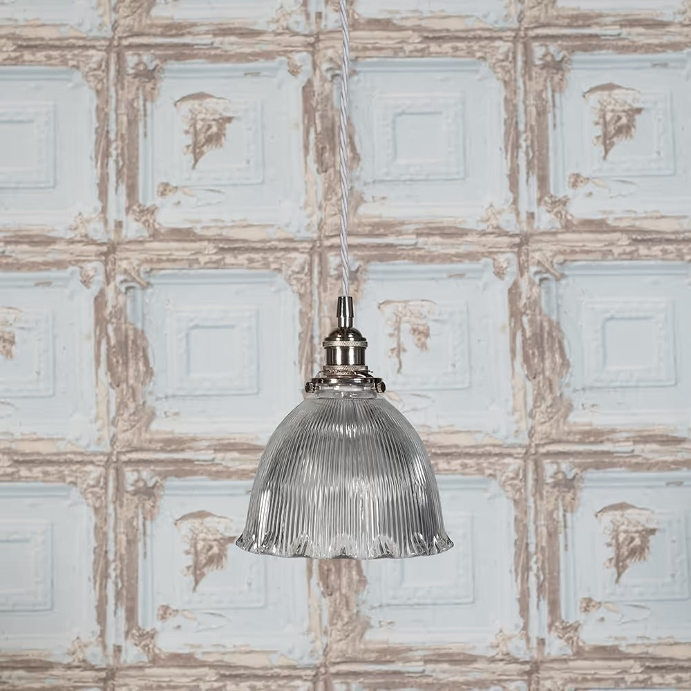 Soho Lighting D'Arblay Nickel Scalloped Prismatic Glass Dome Pendant Light - The French Collection