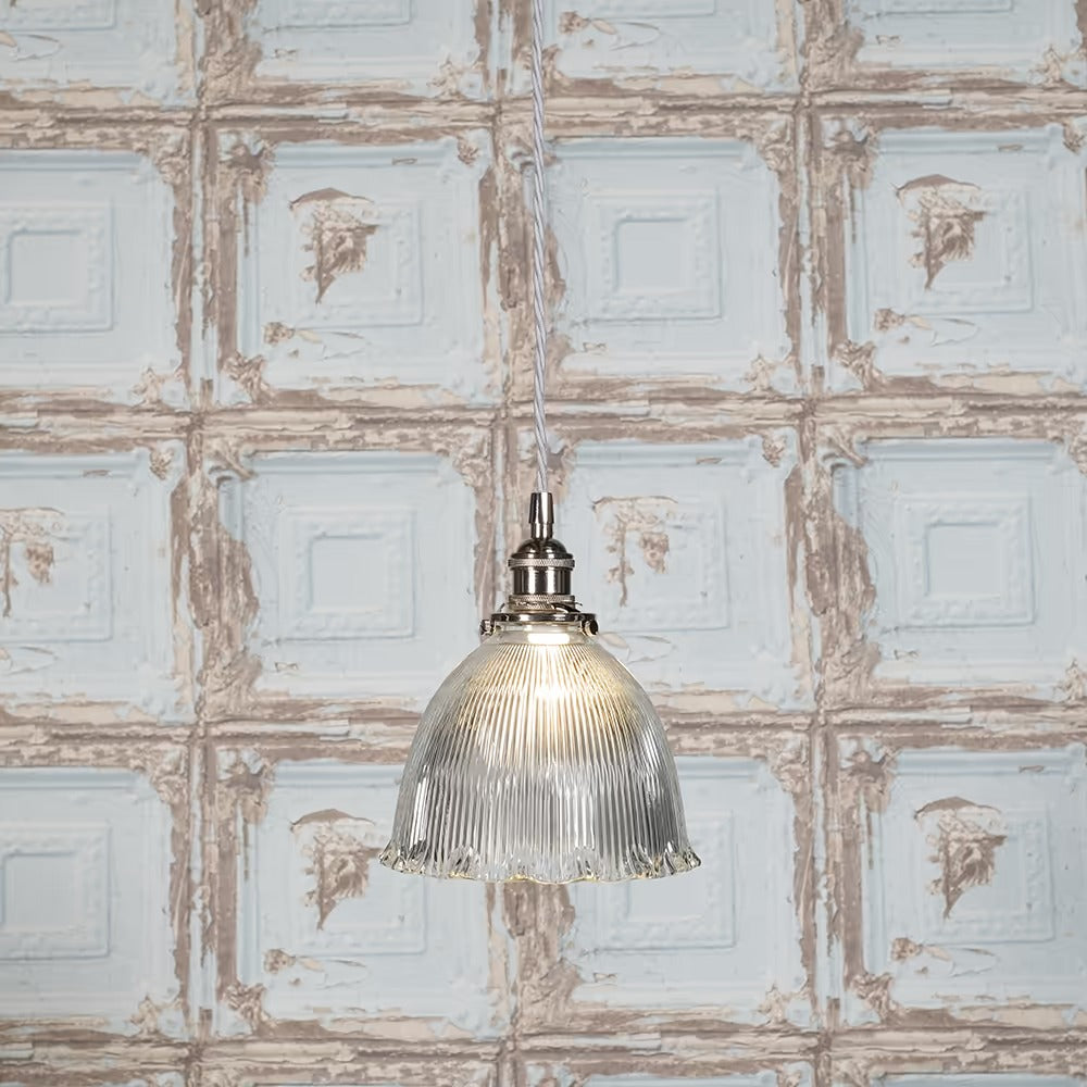 Soho Lighting D'Arblay Nickel Scalloped Prismatic Glass Dome Pendant Light - The French Collection