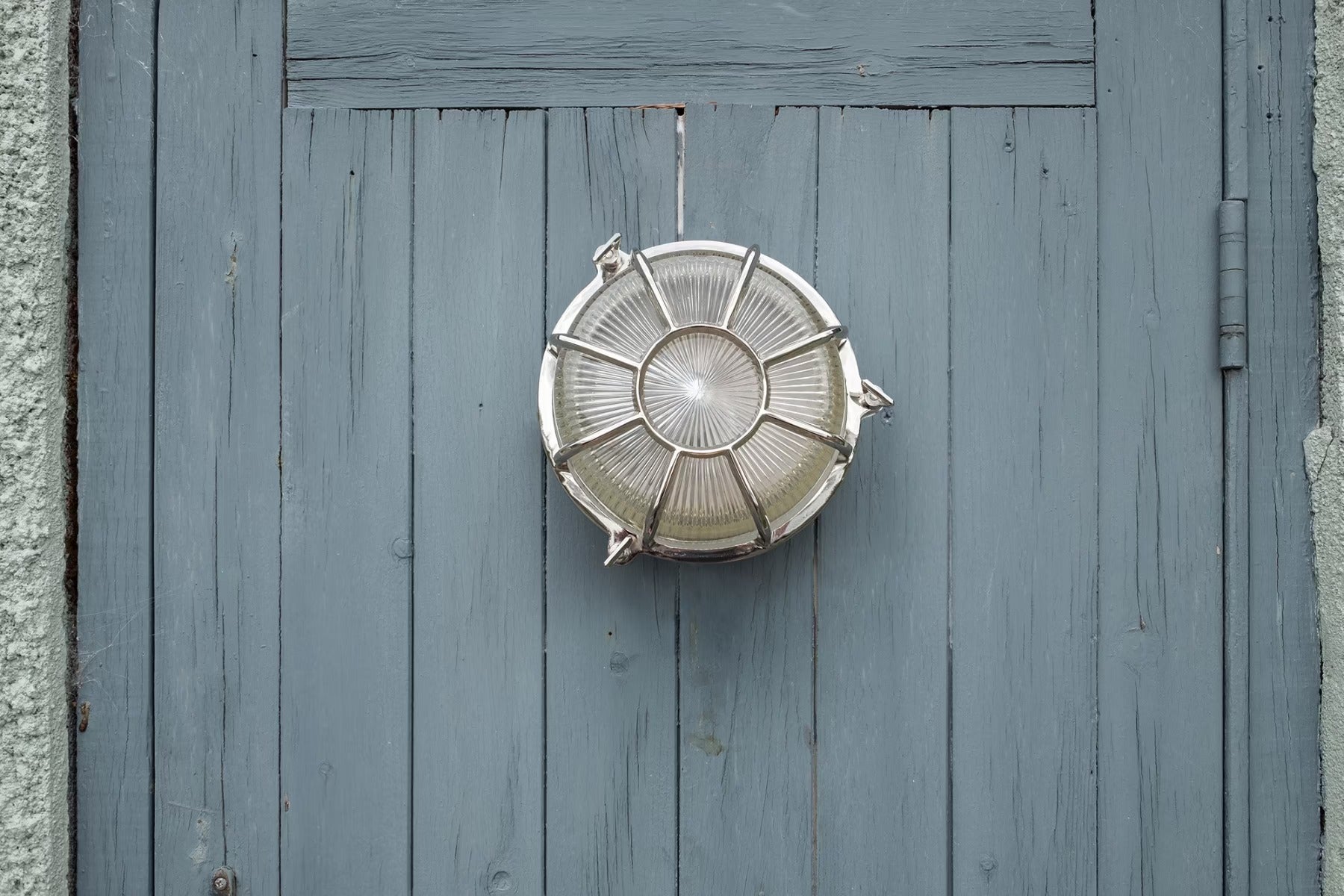 Soho Lighting Carlisle Web Prismatic Glass IP65 Outdoor & Bathroom Nickel Bulkhead Wall Light
