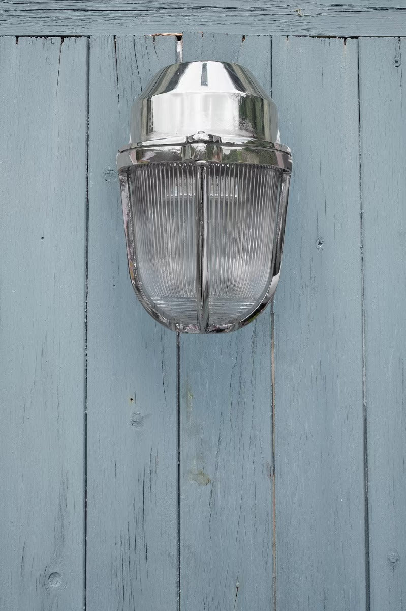 Soho Lighting Hopkin IP65 Outdoor & Bathroom Prismatic Glass Nickel Wall Light