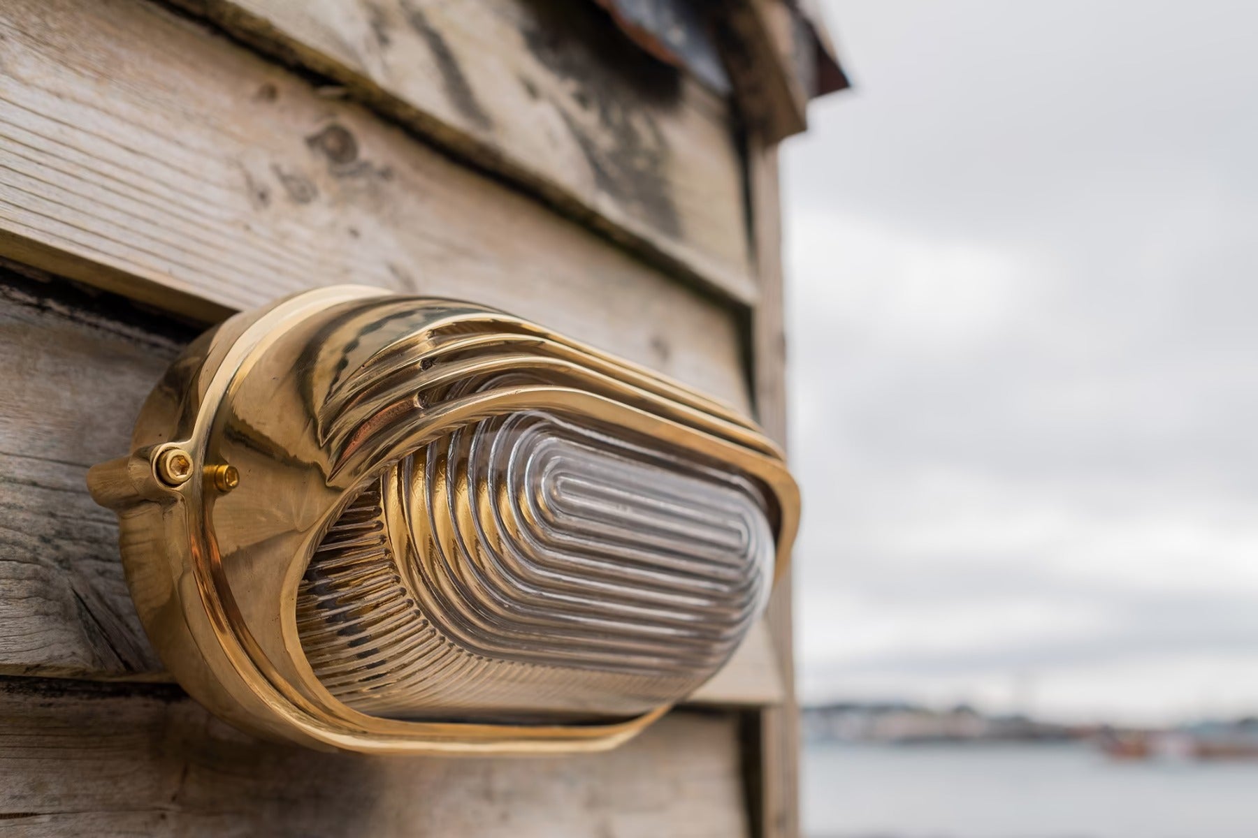 Soho Lighting Marlborough Eyelid Prismatic Glass IP65 Outdoor & Bathroom Solid Brass Bulkhead Wall Light