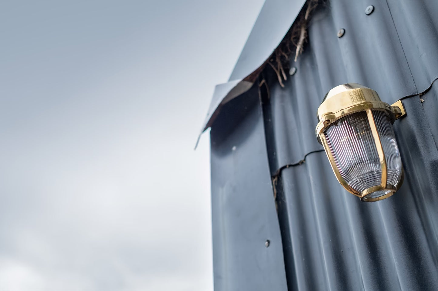 Soho Lighting Hopkin IP65 Outdoor & Bathroom Prismatic Glass Polished Solid Brass Wall Light