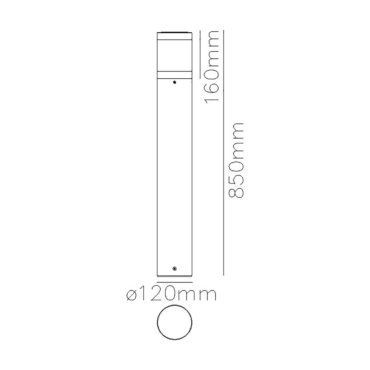 Egersund LED Tall Bollard in Graphite