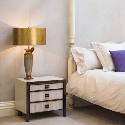 Bienville Light Table Lamp in Silver and Gold with Gilded Gold Shade