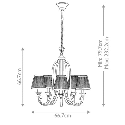 Abbey Light Chandelier in Silver Sand