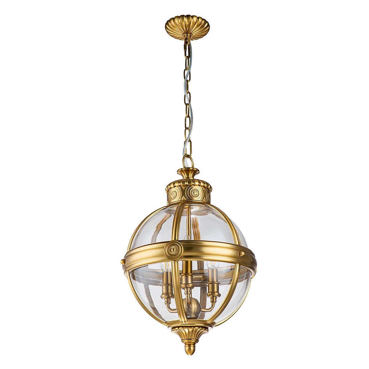 Adams Light Pendant Chandelier In Burnished Brass
