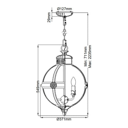 Adams Light Pendant Chandelier in British Bronze
