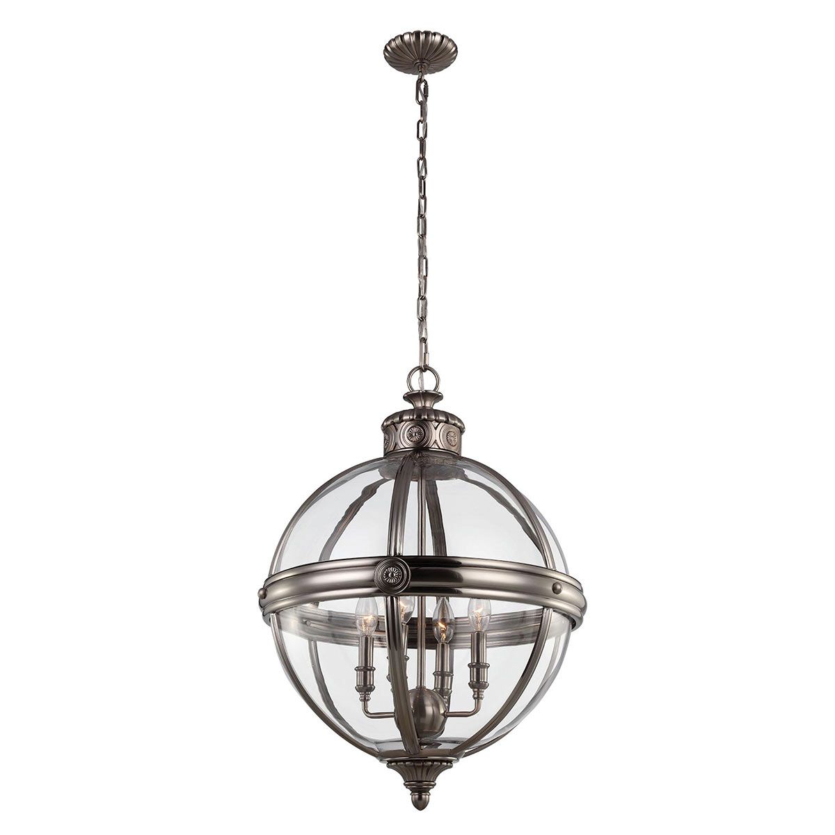 Adams Light Pendant Chandelier In Antique Nickel