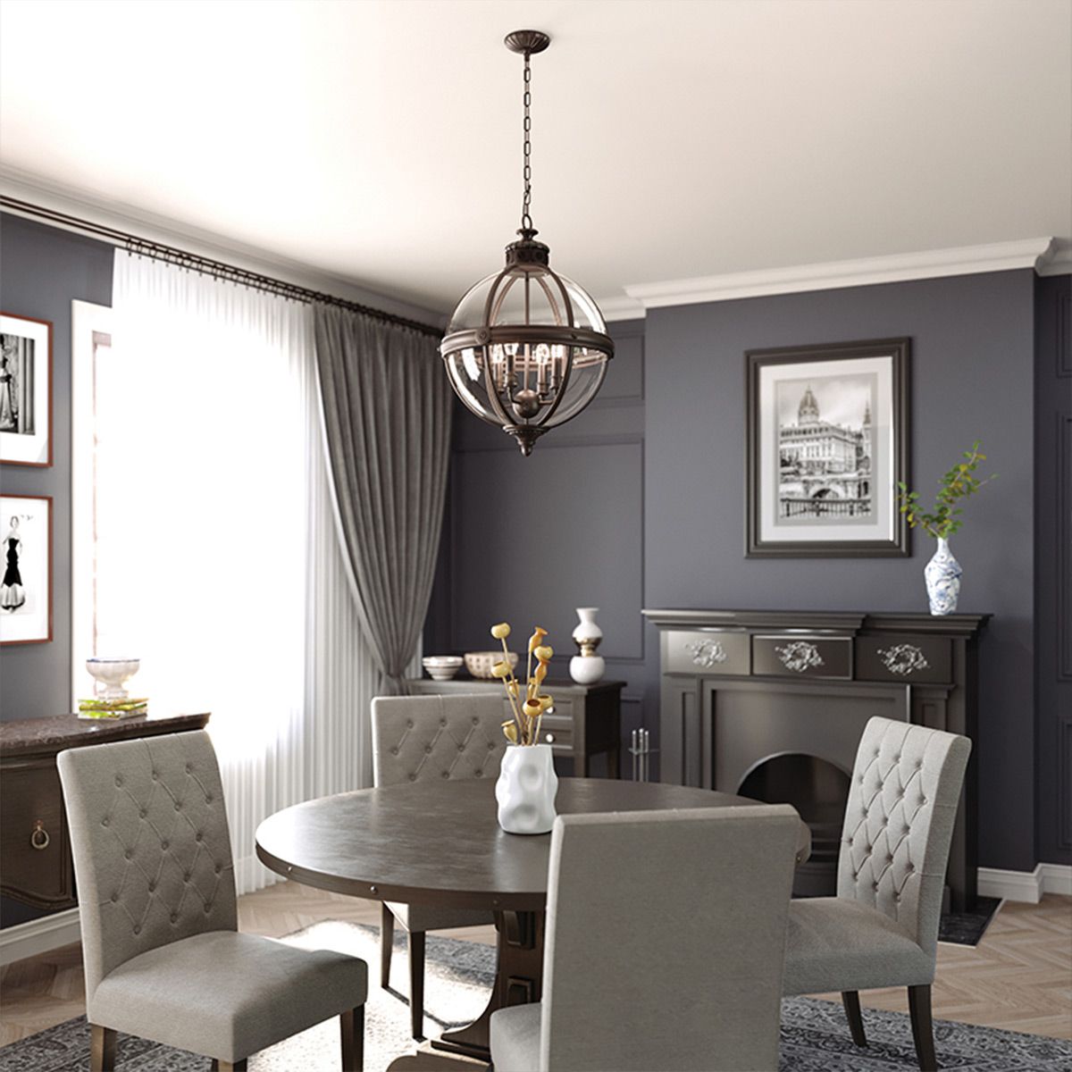 Adams Light Pendant Chandelier In Antique Nickel