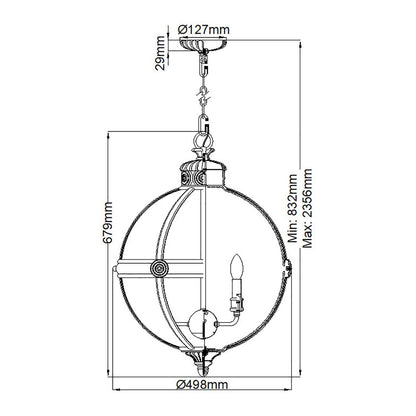 Adams Light Pendant Chandelier In Antique Nickel