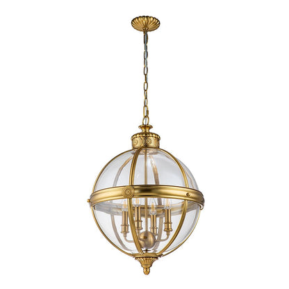 Adams Light Pendant Chandelier In Burnished Brass