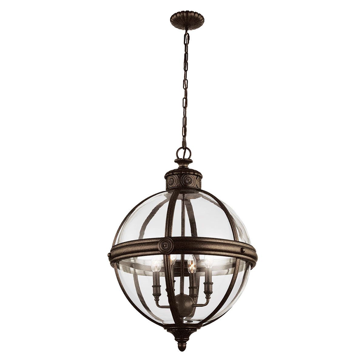 Adams Light Pendant Chandelier in British Bronze