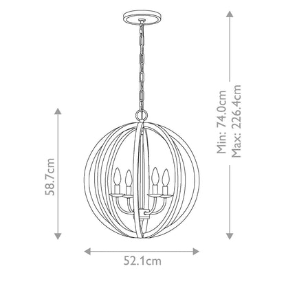 Allier Light Pendant in Weathered Oak Wood and Antique Forged Iron