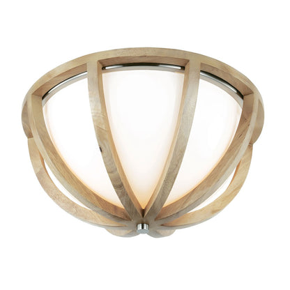 Allier Light Flush in Light Wood/Brushed Steel
