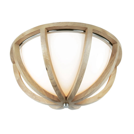 Allier Light Flush in Light Wood/Brushed Steel