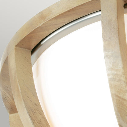 Allier Light Flush in Light Wood/Brushed Steel