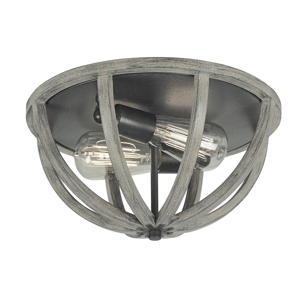 Allier Light Flush in Weathered Oak Wood/Antique Forged Iron
