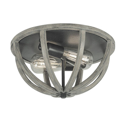 Allier Light Flush in Weathered Oak Wood/Antique Forged Iron