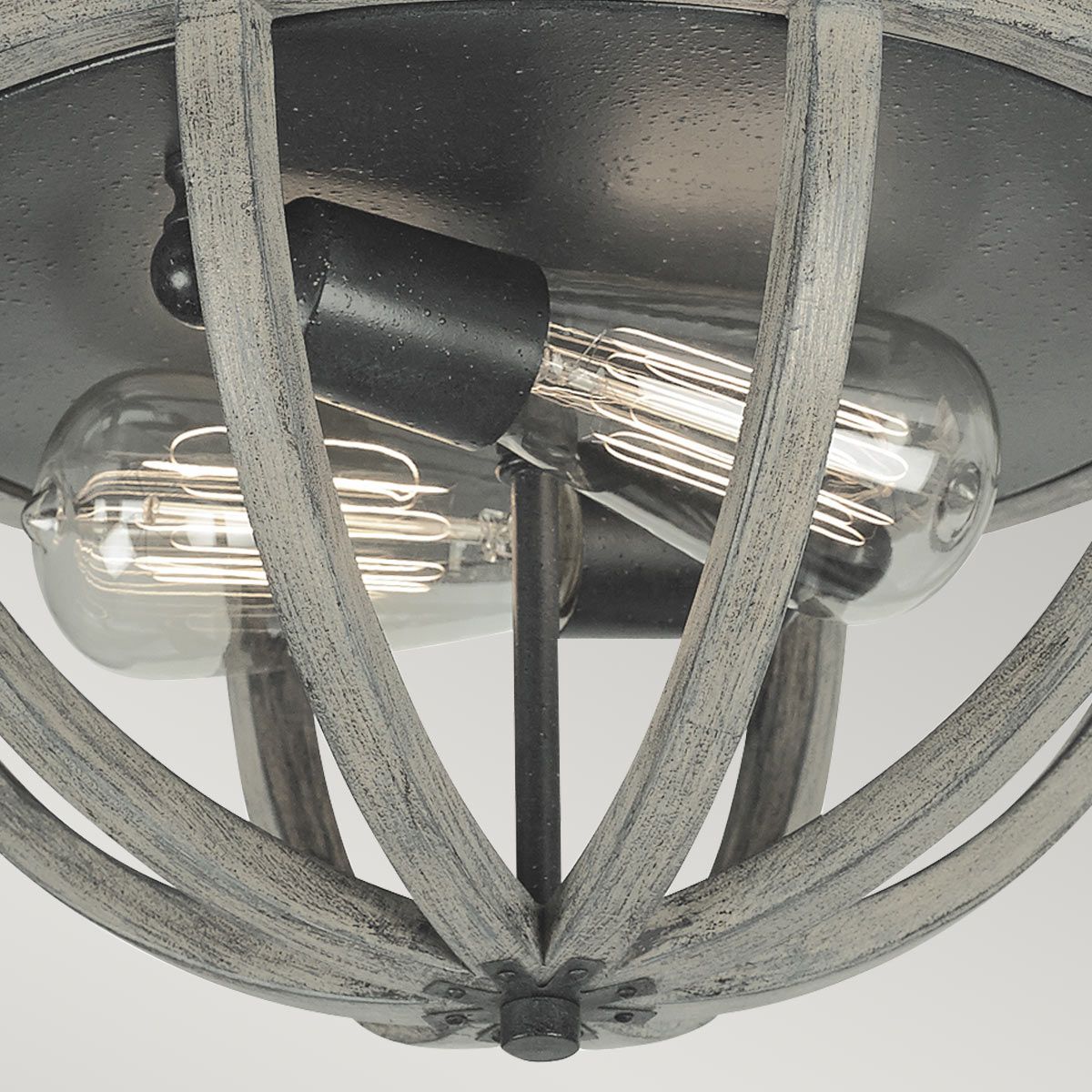 Allier Light Flush in Weathered Oak Wood/Antique Forged Iron