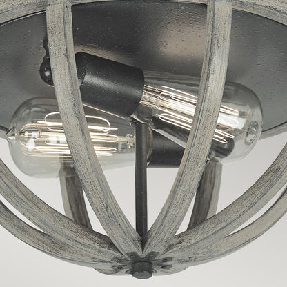 Allier Light Flush in Weathered Oak Wood/Antique Forged Iron